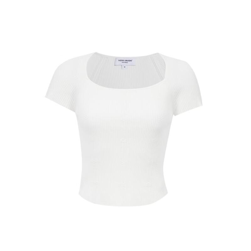 VEROMODA Women's Square Neck Knitted Short Sleeve Top