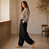 Women's High Waisted Casual Straight Leg Paneled Pants with Loose Fit for Everyday Wear