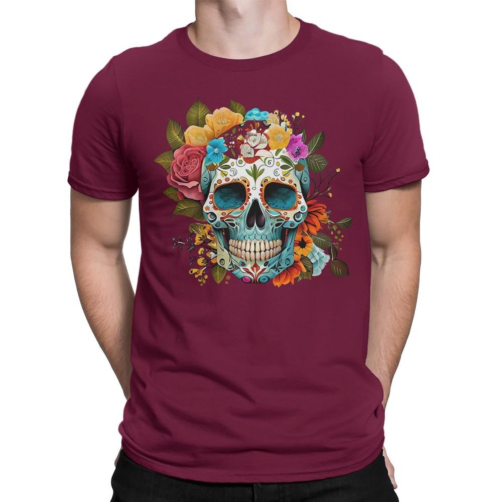 Vibrant Sugar Skull Floral TShirt Mexican Day of the Dead Celebration 2XL