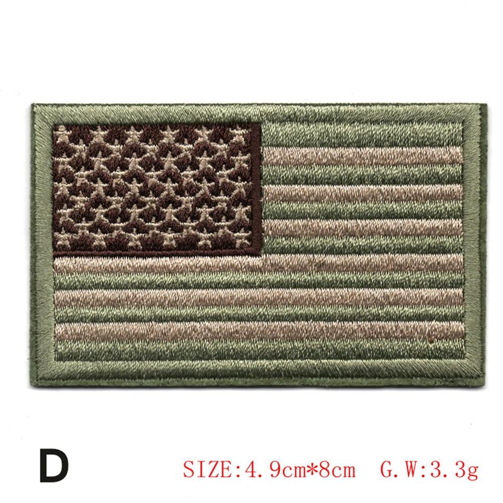 Embroidered Thread American Flag Embroidered Patch Patriotic USA Tactics Patch Punk Style Patch Men Women Kids Decor