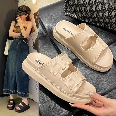 Slippers Women's New Summer Wear Thick-soled Muffin with Slippers Comfortable Soft-soled Casual Beach Cool Slippers
