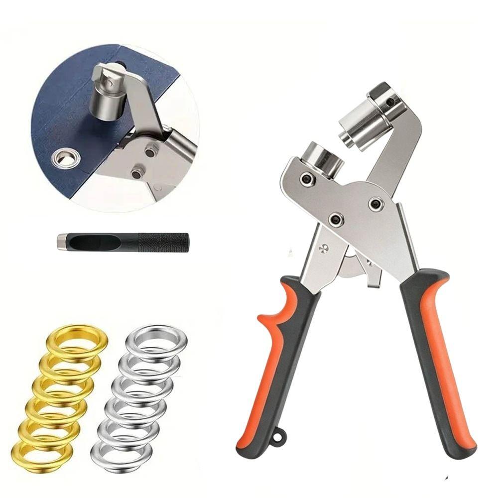 With Grommets Hand Press Grommet Puncher Manual Press Hole Punch Pliers Eyelet Installation Tool