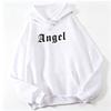 Felpe con cappuccio Angel Creativity Letter Printing Uomo Divertente Felpa alla moda Novità Spalla Drop Abbigliamento Felpa con cappuccio Harajuku da uomo