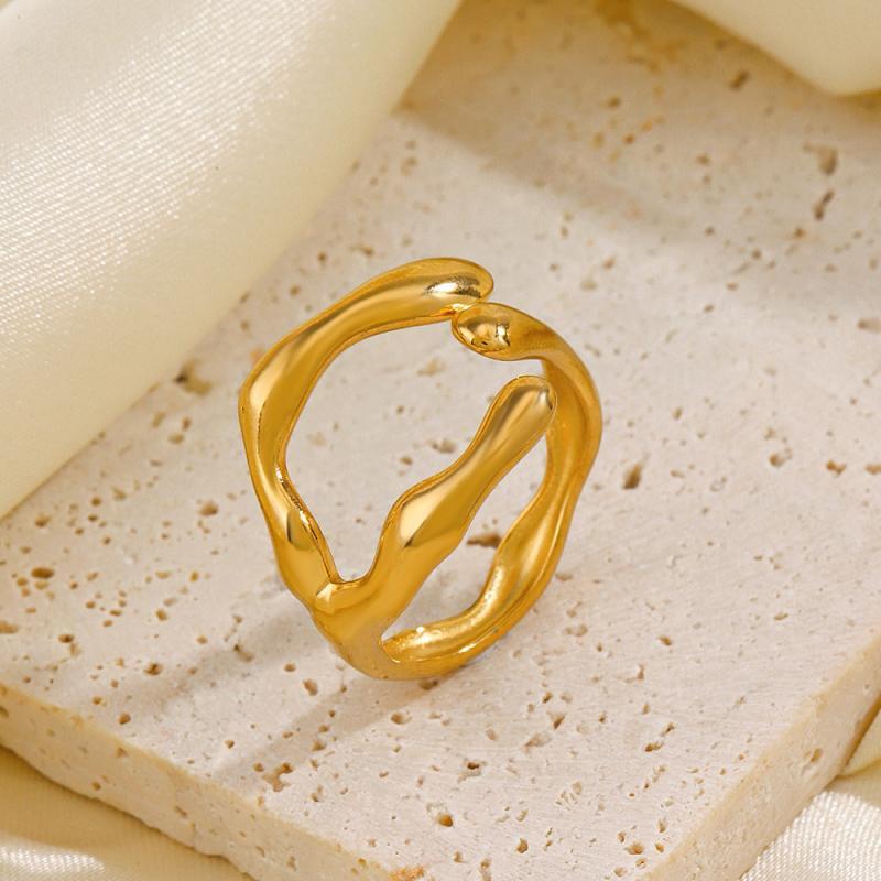 Stainless Steel Ring New Design Opening Irregular Shaped Rings for Women 2026 New Trendy Ladies Jewelry Accessories