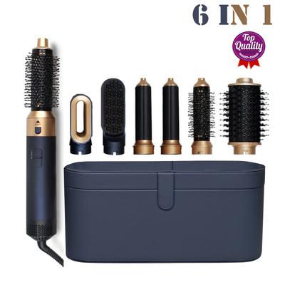 6 Hop 1 Hair Dryer With Electric Curling Lron, Curling Iron With Hair Dryer And Straightening Brush Prussian Blue/ Rich Copper
