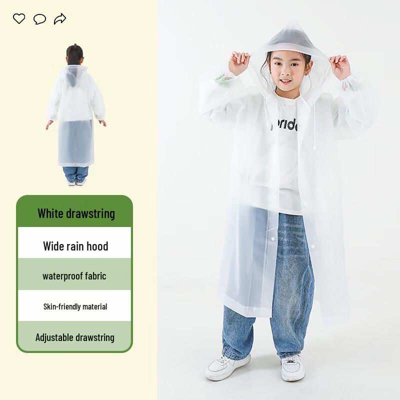 Kids' EVA Transparent Rain Poncho