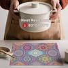 Mandala Vintage Vinyl Plastic Placemats Set of 4, 12x18 Inch Washable Non-Slip Table Mats for Party Kitchen Dining Decor