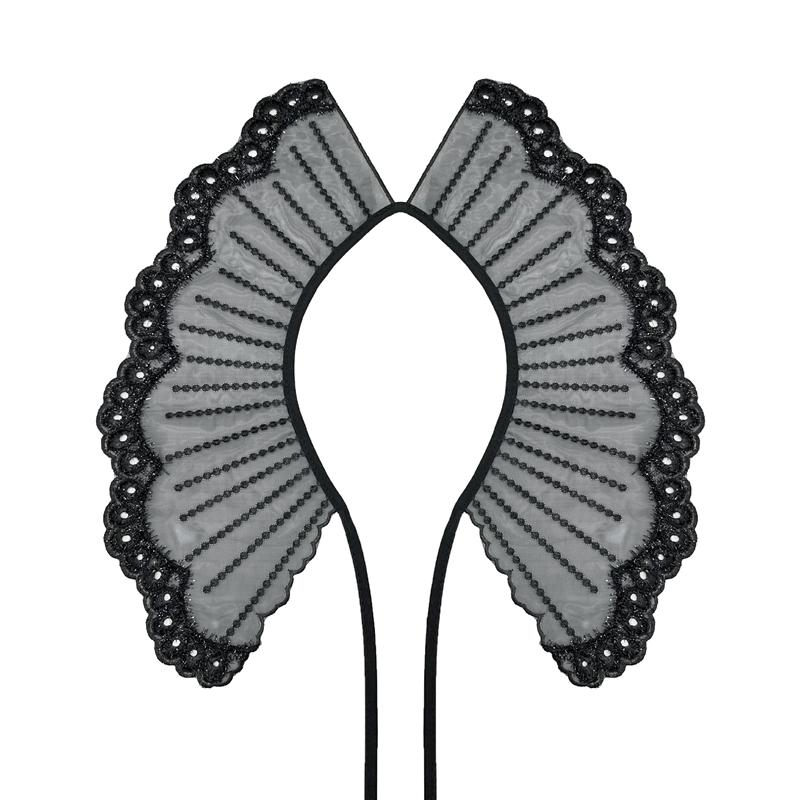 Black Hollow Out Embroidery Fake Collar Removable Shawl Sweater Skirt Sweet Decorative Collar Clothes Accessories