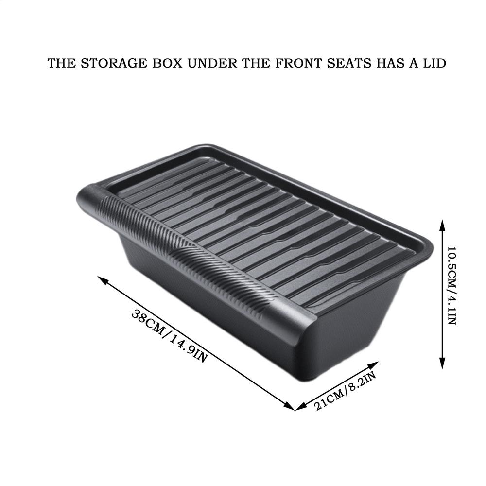 For New Version Of Tesla Model Y Under Seat Storage Organizer Waterproof Storage Bin Vehicle Accessories Under Seat Tray For