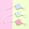 1.5m Square Keychain Automatic Telescopic Ruler Mini Small Tape Measure Clothing Tape Measure Body Circumference Ruler