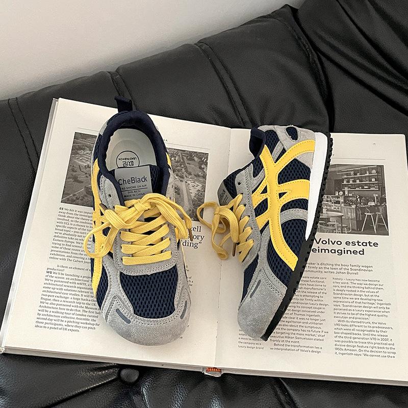 

Ретро шнуровка толстая подошва увеличивающая рост модная повседневная обувь женская осень и зима дышащая универсальная обувь для скейтборда нишевая немецкая тренировочная спортивная ш 40 жёлтый