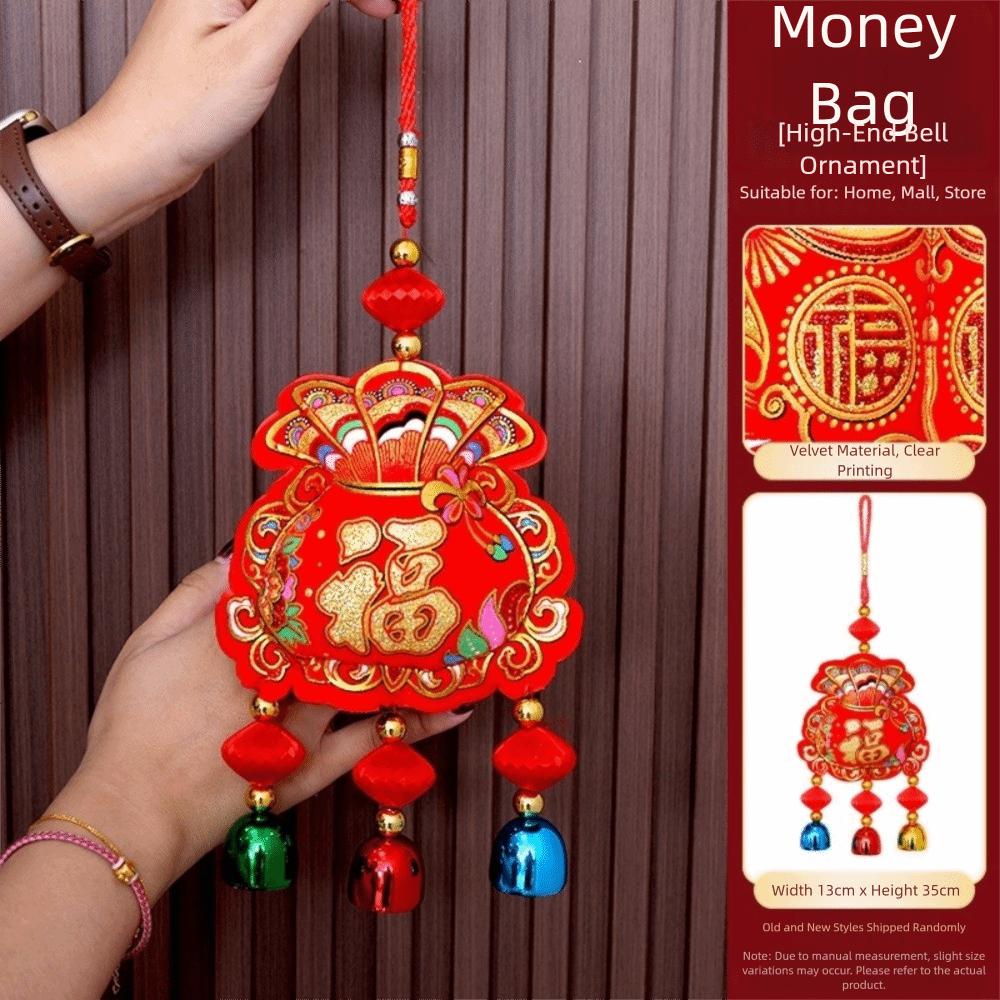 Pendentif Poisson Nouvel An Suspendu Petite Lanterne Ornement Fête du Printemps Pendentif Sac Porte-Bonheur Décoration de Maison