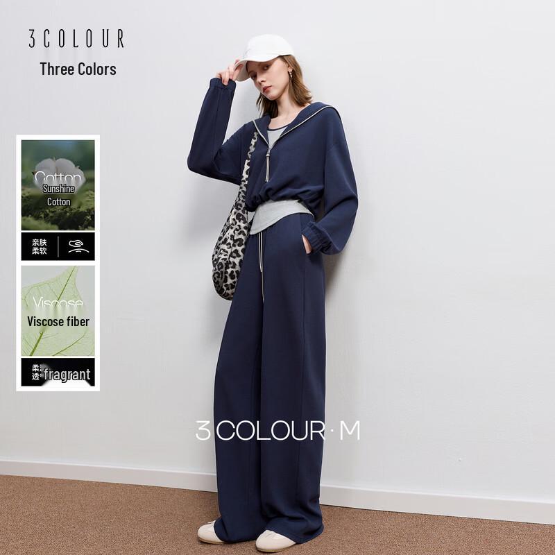 Women s Casual Navy Collar Three-Piece Set S