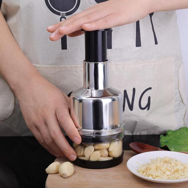 1Pcs Stainless Steel Onion Press Chopper Hand Vegetable Chopper Stainless Steel Manual Food Chopper for Kitchen Tools