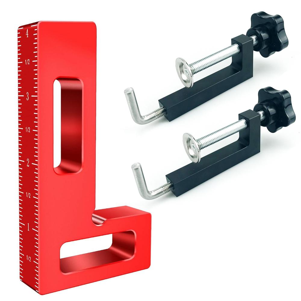 Aluminum Alloy Picture Frame Clamp with Woodworking 90 Degree Right-Angle Clamp Suitable for Cabinets, Frames, and Drawers
