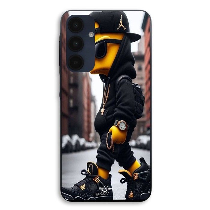 Coque de téléphone - MANIACASE - Samsung Galaxy A25 - Silicone TPU - Noir - Simpson Bart Jordan