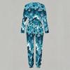 Female Crew Neck Long Sleeve Tunic And High Waist Straight Pants Two Piece Daily Casual Loungewear