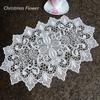 Oval Embroidery Table Place Mat Christmas Flower Pad Cloth Dining Wedding Placemat Kitchen Table Decoration and Accessories
