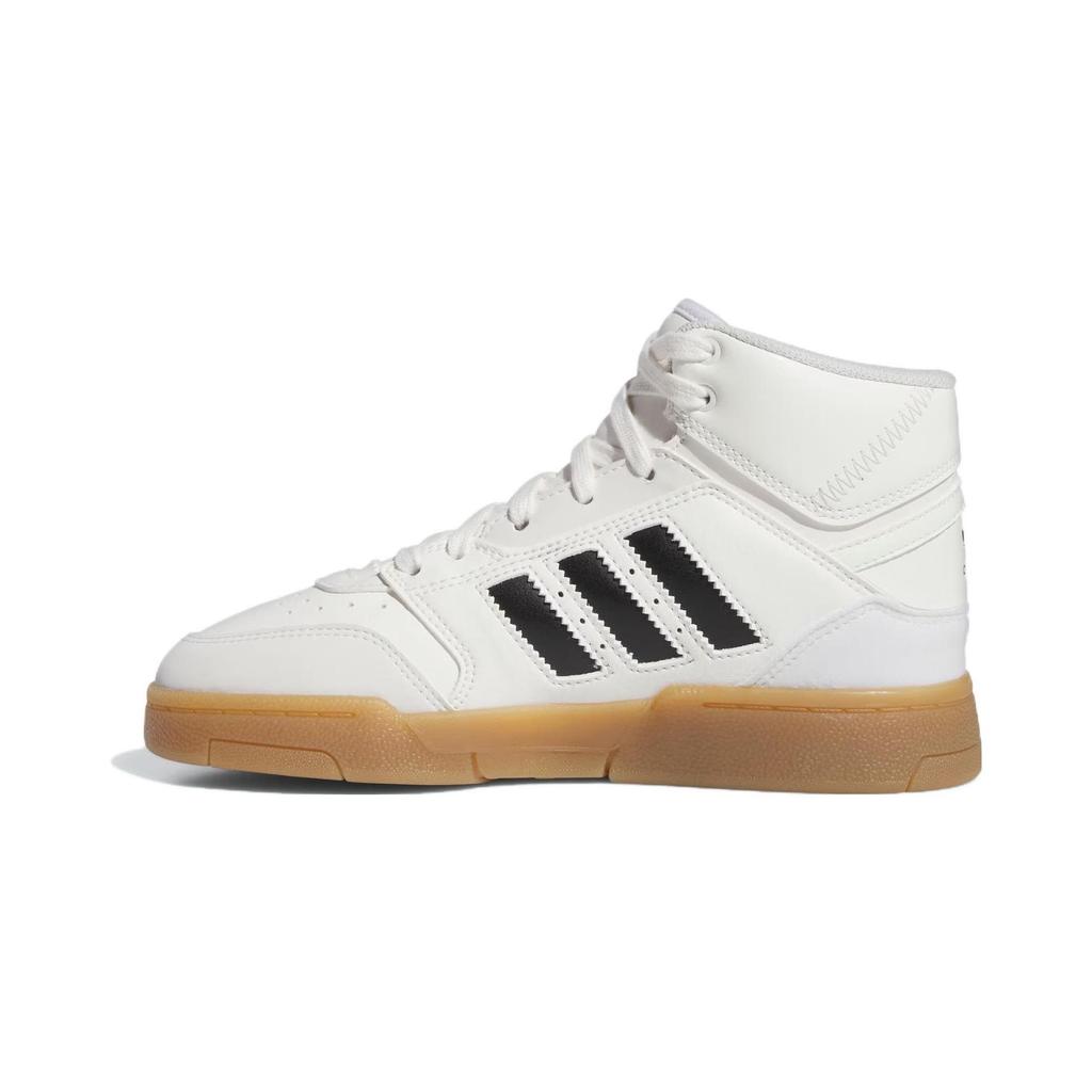 Adidas Originals Drop Step Synthetic Leather Suede Round Toe Comfortable Durable Mid-Top Kids Skate Shoes Kids Sneakers White IF2717