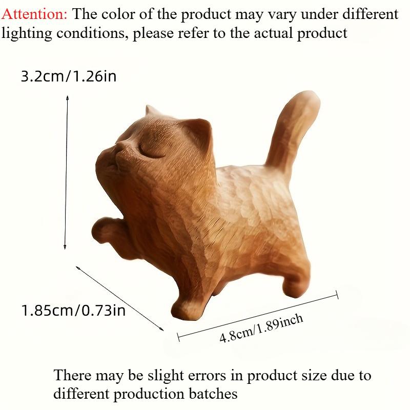 Handcrafted Wooden Cat Figurine, Charming Collectible for Various Room Types - Craft for Collectors and Animal Decor Enthusiasts