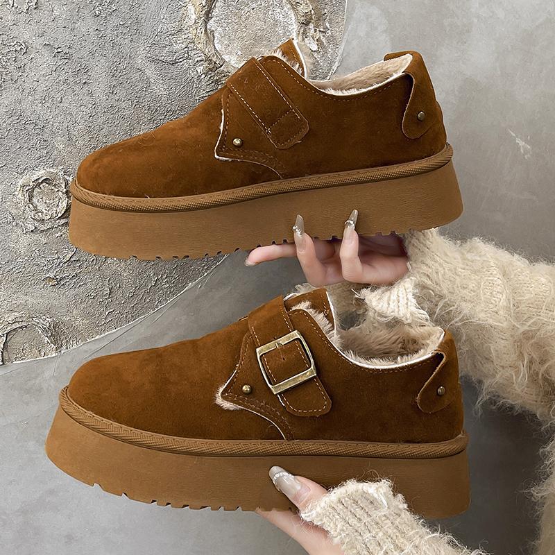 Fashionable New Round Toe Comfortable Thick Sole Non Slip Casual Snow Boots Winter Sexy with Plush Warm Work Boots for Women