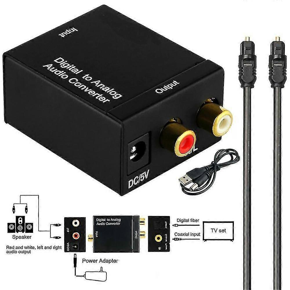 Digital Optical Adapter Coaxial Toslink To Analog Rca Tv Audio Stereo Converter Adapter