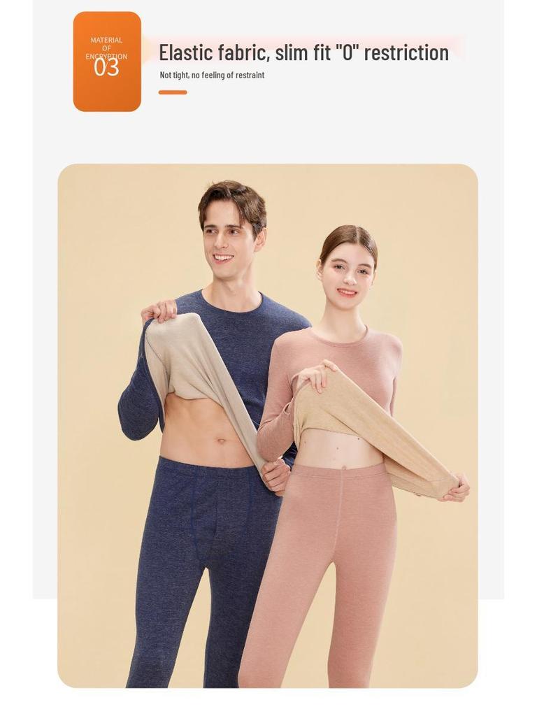Mulberry Silk Wool Thermal Underwear Set: Velvet-Lined for Men & Women, Perfect for Autumn & Winter