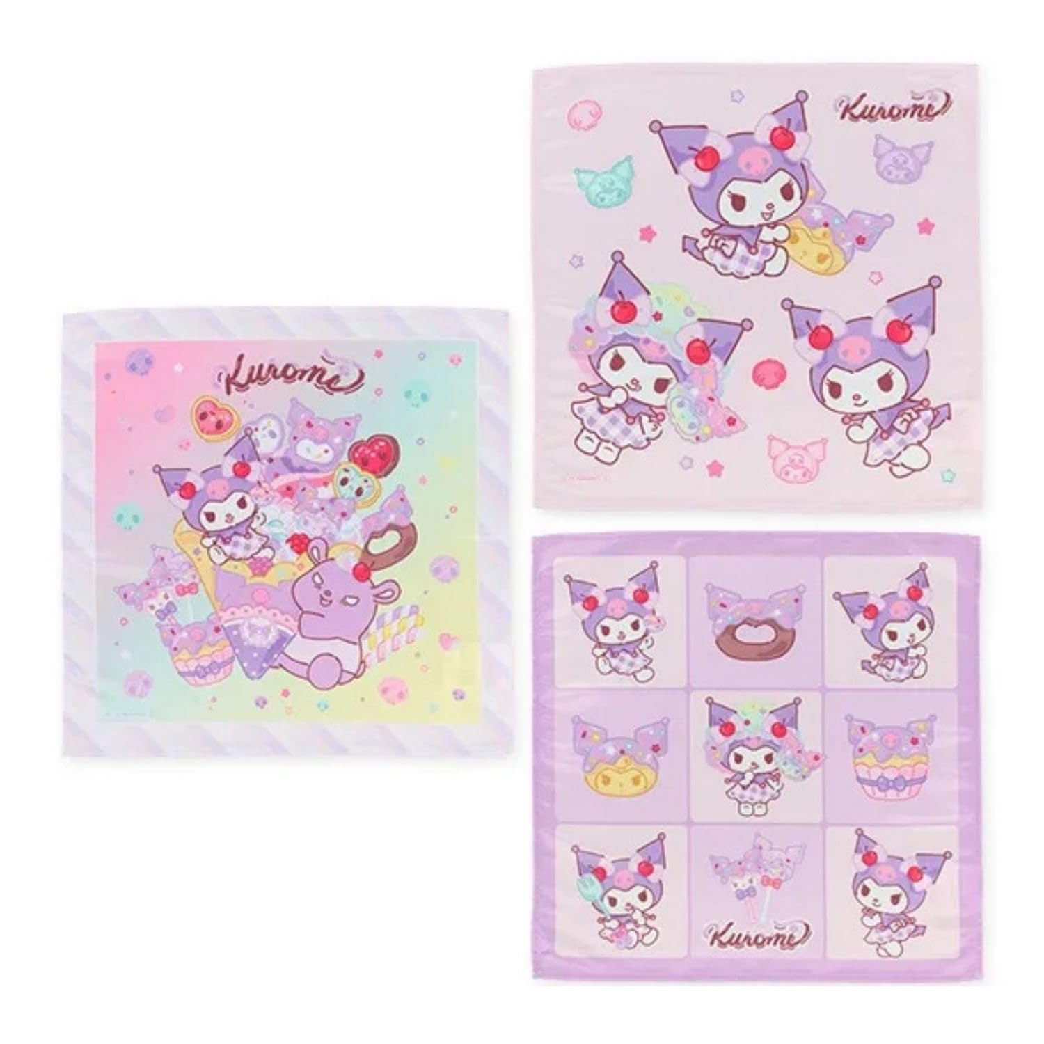 Salonje Sanrio Napkin Lunch Cloth Set Kuromi 43 x 43cm 43603 3-Piece