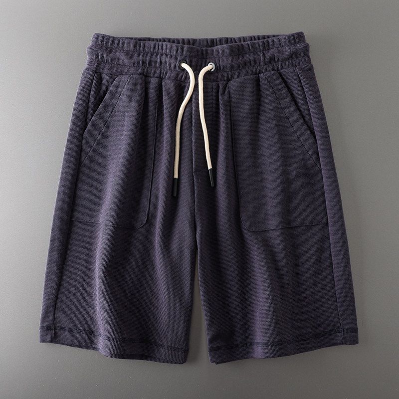 Export Original Tail Order Japanese Style Waffle Shorts Men's Summer Casual American Heavy Weight Pure Cotton Fifth Pants Men's Trousers