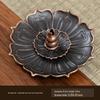 Double-Layer Antique Lotus Incense Burner for Tea Ceremony and Buddha Worship with Multi-Hole Sandalwood Stick Holder.
