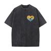 Seagulls Heart Sport Worker Cap Adjustable Oversized Short Sleeve Loose Streetwear Short Sleeve Tops Tee