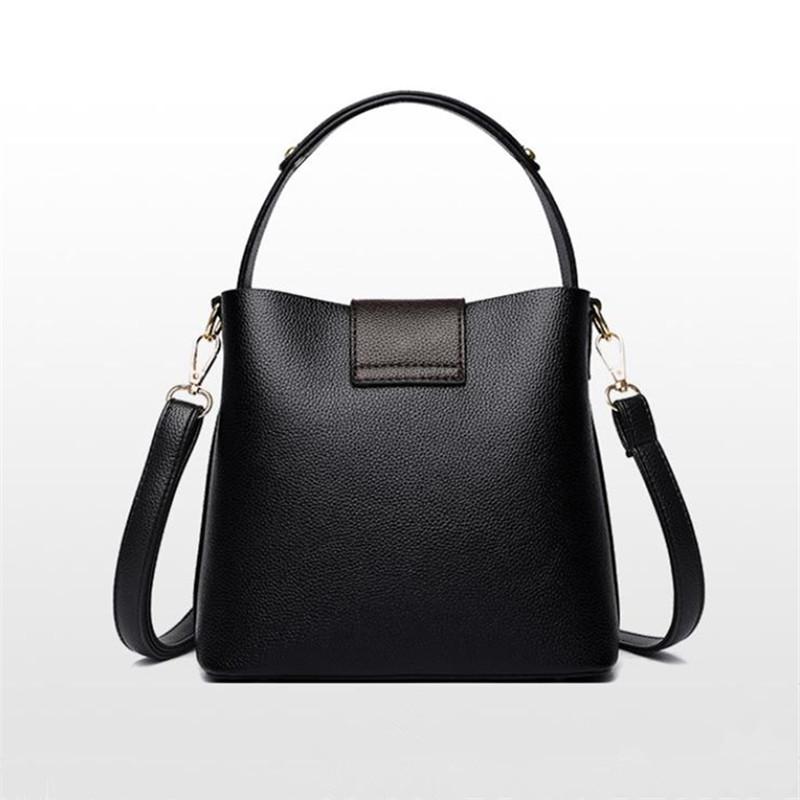 New Versatile Leather Bucket Tote Bag Trendy Female Shoulder Handbag Large Capacity Fashion Women's Crossbody Bags