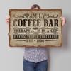 Family Coffee Bar Sign Tinplate Poster Customized Wall Art Vintage Metal Signs Retro Tin Plaque for Home Decorations Desk Decor