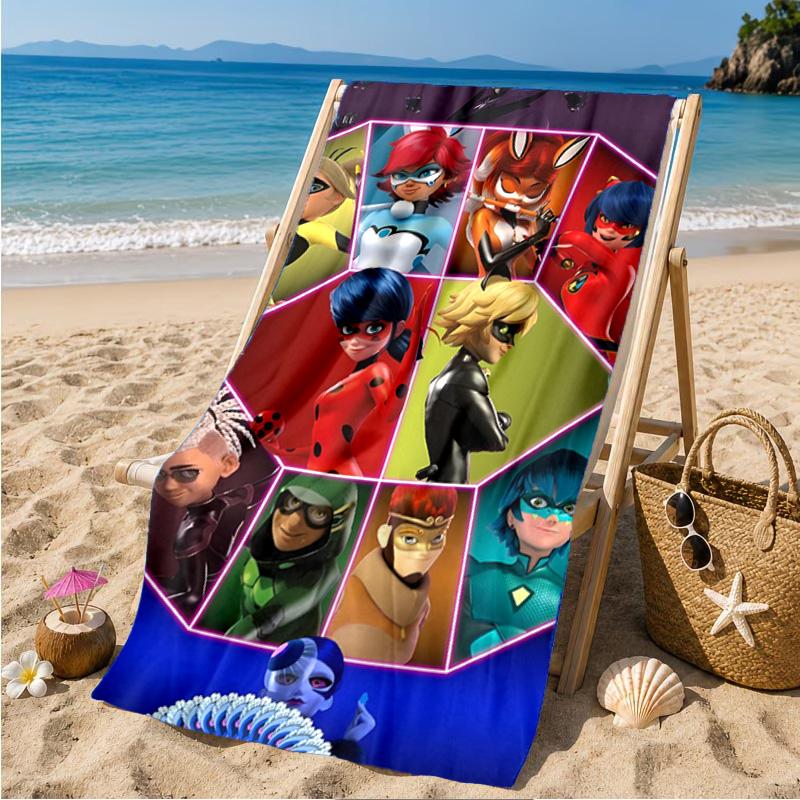 Mira-culous Adventures Strandtuch Mikrofaser Strandtuch, Leicht und Schnelltrocknend, für Sommerreisen, Schwimmbad-Fan Geburtstagsgeschenk