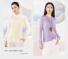 Tencel Wool Collar Base Shirt: Silk-Like, Light, Warm, Round Neck, Knitted Long Sleeve Top for Autumn/Winter Women.
