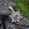 Jewelry Retro Sunflower Ruby European and American Fashion Light Luxury Necklace Pendant
