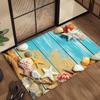 Summer Shell Seashell Ocean Beach Door Mat Microfiber Decorative Versatile Flannel Floor Mat Quick Dry Absorbent Non-slip Sole
