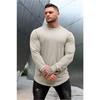 Mechieng Men's Long Sleeve Training T-Shirt, Light Khaki, Size M, for Gym and Strength Training