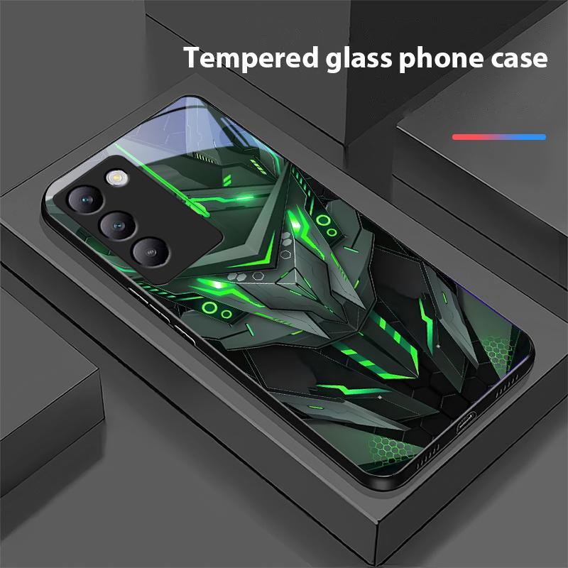 Creative Mech For Y72 33S 11 03 36 96 Lite 35 16 Iqoo 12 V40 SE 5G 29 40 21 30 X80 Pro Vivo Tempered Glass Phone Case Black