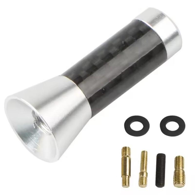 Antenne Mât Court Stubby Métallique à Vis Noire Neuve 3,5 cm Style Voiture Antenne de Toit Signal Amélioré Accessoires de Voiture