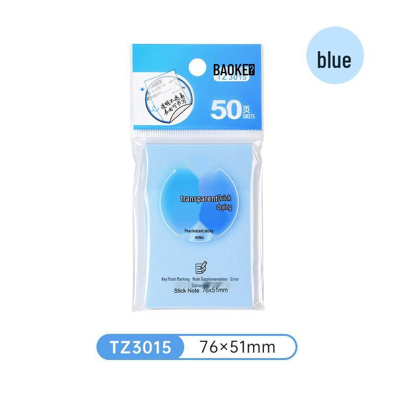 Transparent Pearlescent Sticky Notes: Waterproof, Tearable Memo Paper for Students, High-Value, Ins Style, Quick-Drying.