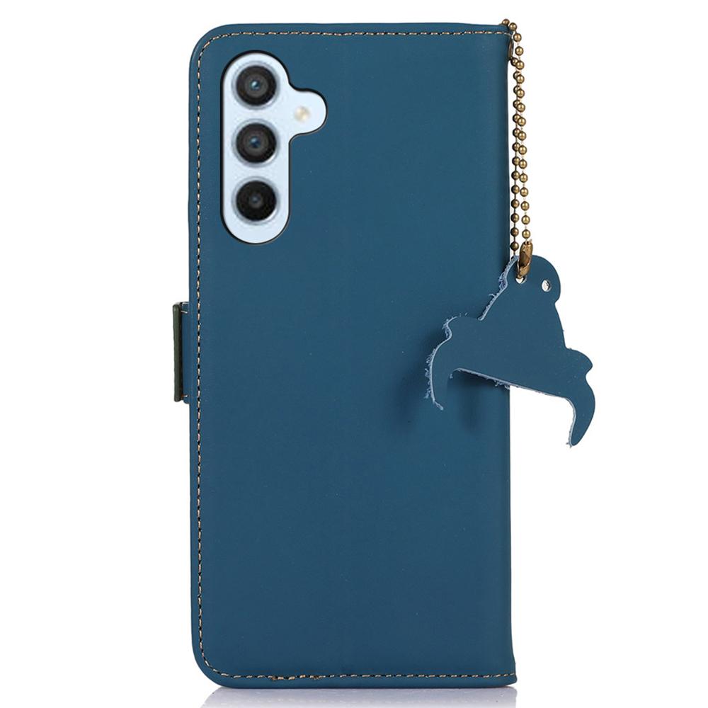 For Samsung Galaxy S24 FE Case TPU Inner Shell+Genuine Cow Leather Phone Cover RFID Blocking