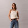 Calvin Klein Ribbed Stretch Embroidered Back Layering Tank Top Women Tops 44C900G