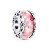 925 Sterling Silver Airplane Blue Murano Glass Pink Flower Diy Fine Beads Fit Original Charm Bracelet Women Jewelry F001