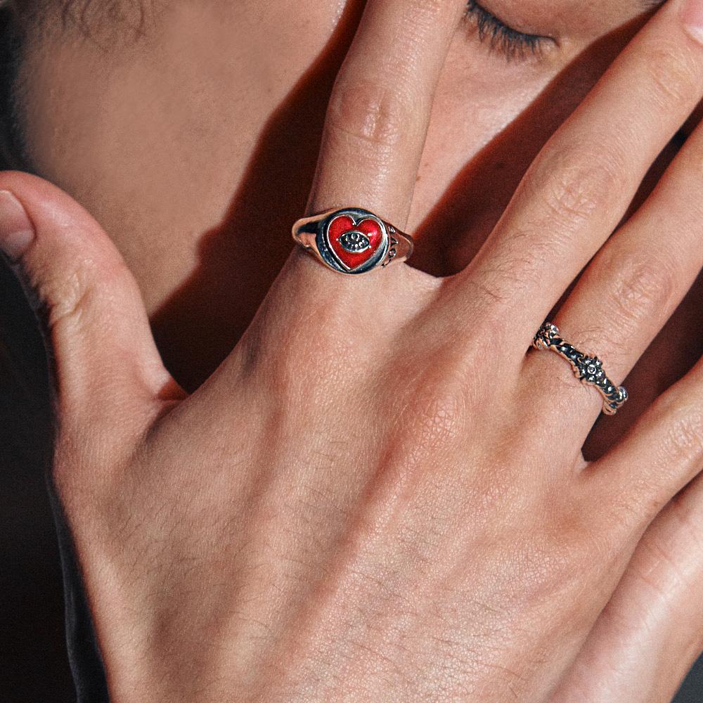 Anonymous Artisan Love Heart Eye Ring