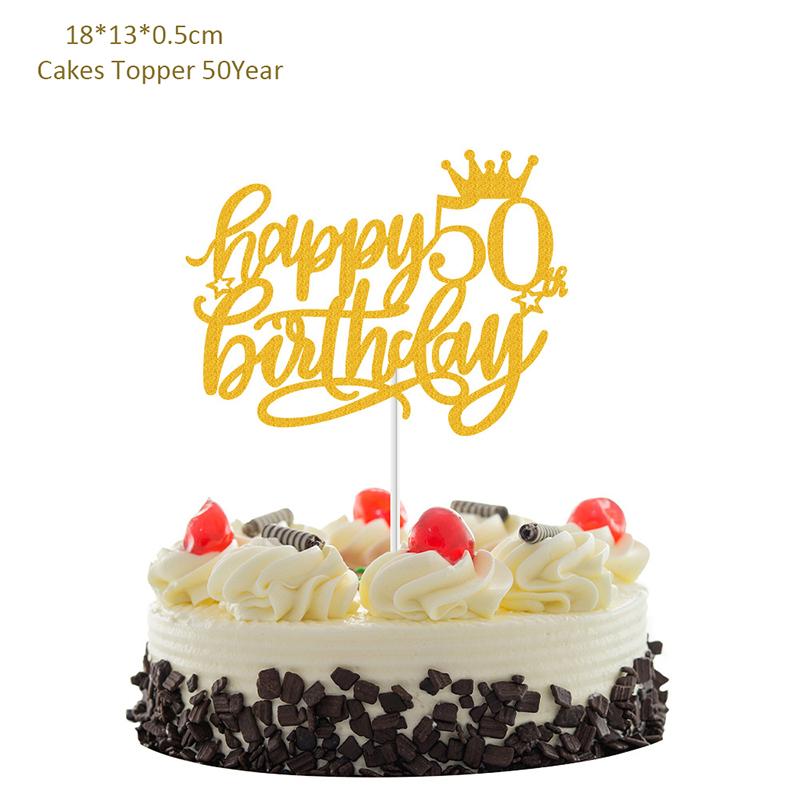 Alles Gute zum Geburtstag Kuchen Dekoration 13 16 18 21 30 40 50 60 70 Jahre Geburtstag Kuchen Topper Erwachsene Party Backen Dessert Dekor liefert