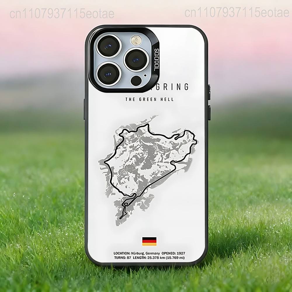 Funda para Teléfono de Coche Deportivo N-Nurburgring Para iPhone 17,16,15,14,13,12,11,Pro,Max,Plus,E,Air,Mini Cubierta Negra IMD