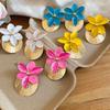 Shell Shape Orchid Flower Shell Earrings Butterfly Orchid Ear Pendant Floral Ear Studs  Daily