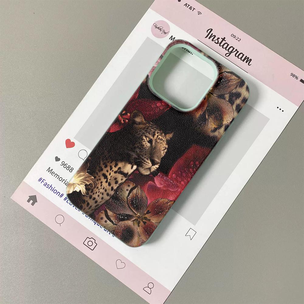 Bloemstruik Cheetah Telefoonhoesje Geschikt Voor IPhone 17 Pro Max Air 16 15 Plus 14 13 12 11 Hoesje Cover Funda Voor IPhone 16 Plus