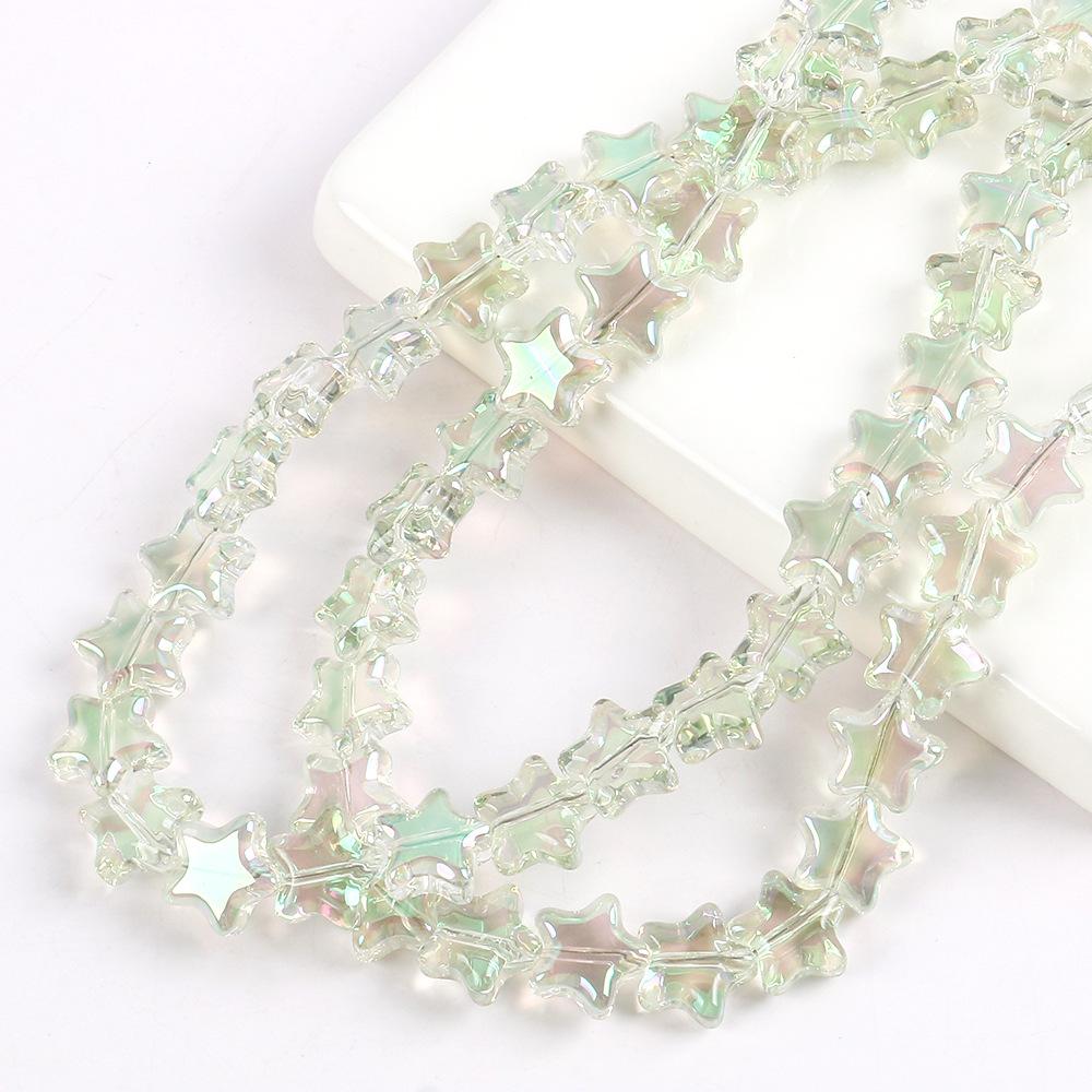 8/10Mm Color Plated Pentagram Beaded Glass Star Loose Beads Diy Handmade Beaded Necklace Material Jewelry Accessories